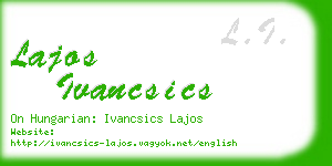 lajos ivancsics business card